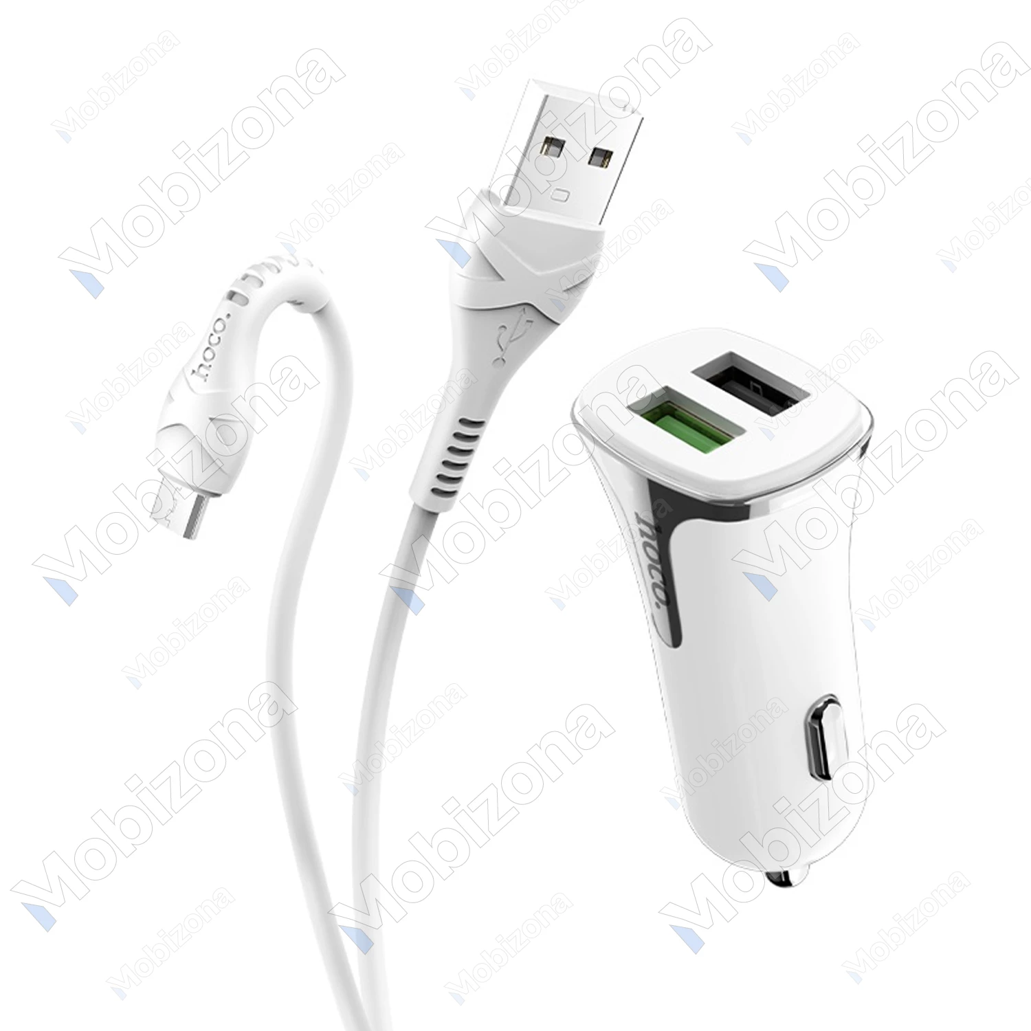 Car Charger QC 3.0 2x USB with micro USB Cable Hoco Z31 Universe (3.4A, 18W)