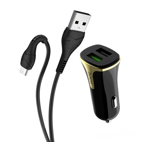 Car Charger QC 3.0 2x USB with Apple Lightning Cable Hoco Z31 Universe (3.4A, 18W) Car Charger QC 3.0 2x USB with Apple Lightning Cable Hoco Z31 Universe (3.4A, 18W)