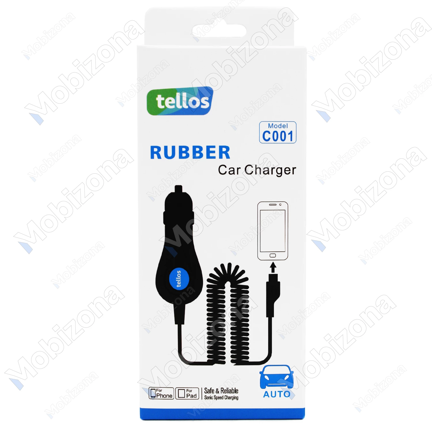 Car charger with lightning cable Tellos Rubber C001 (1.0A)