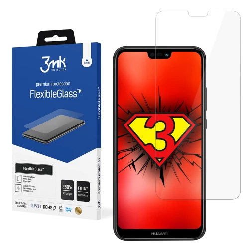 Huawei P20 Lite apsauginis hibridinis stiklas 3MK FlexibleGlass Huawei P20 Lite apsauginis hibridinis stiklas 3MK FlexibleGlass