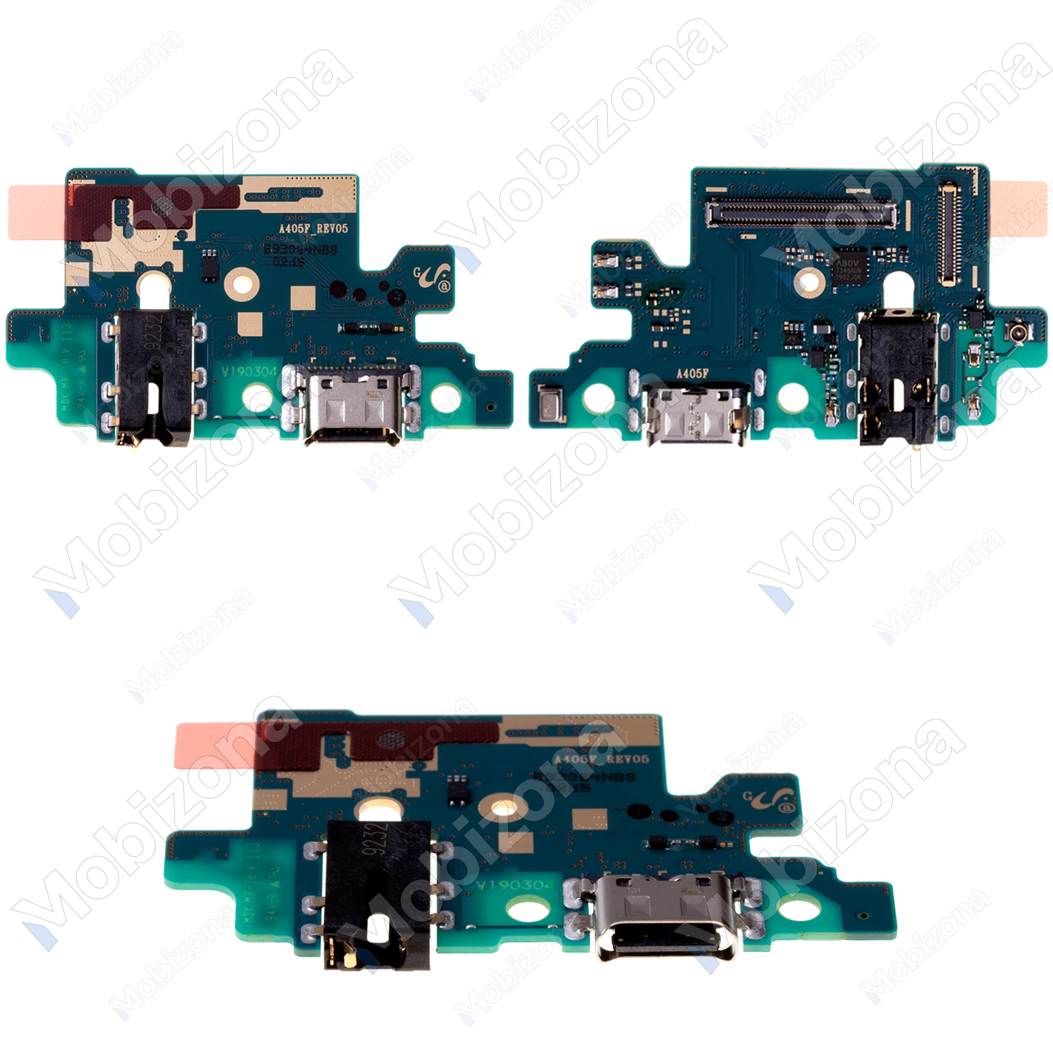 Samsung Galaxy A40 įkrovimo, ausinių lizdas ir mikrofonas (PCB plokštė)
