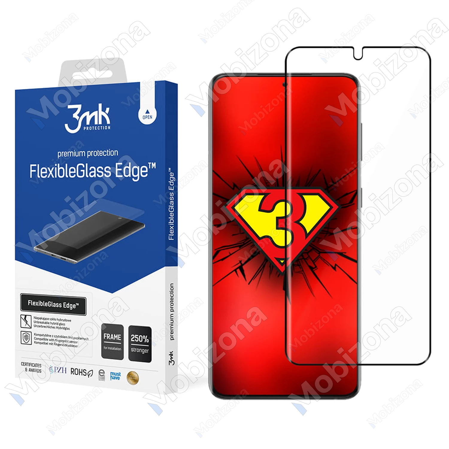 Samsung Galaxy S21 Ultra 5G apsauginis hibridinis stiklas 3MK FlexibleGlass Edge