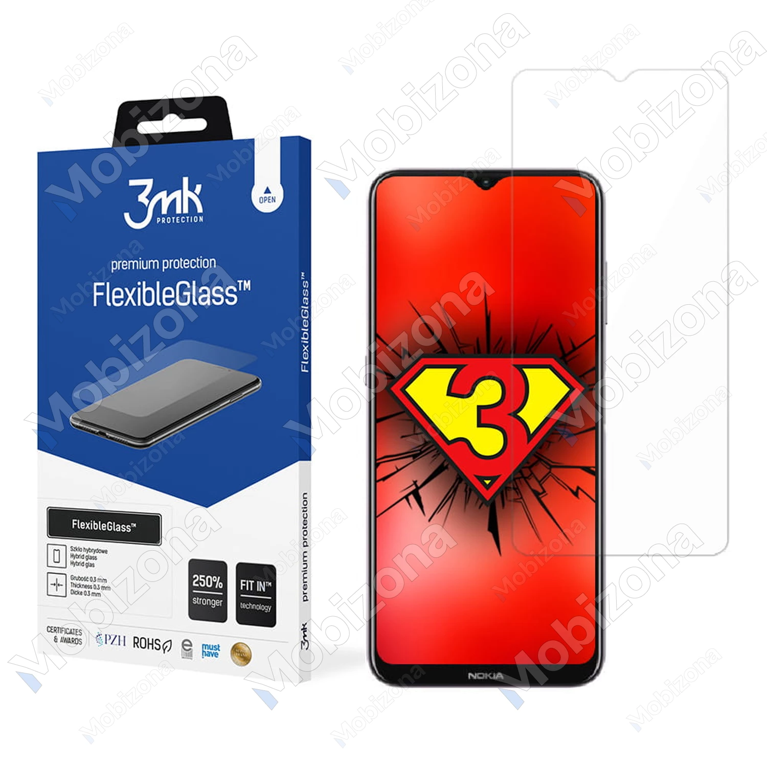 Nokia G10, G20 apsauginis hibridinis stiklas 3MK FlexibleGlass