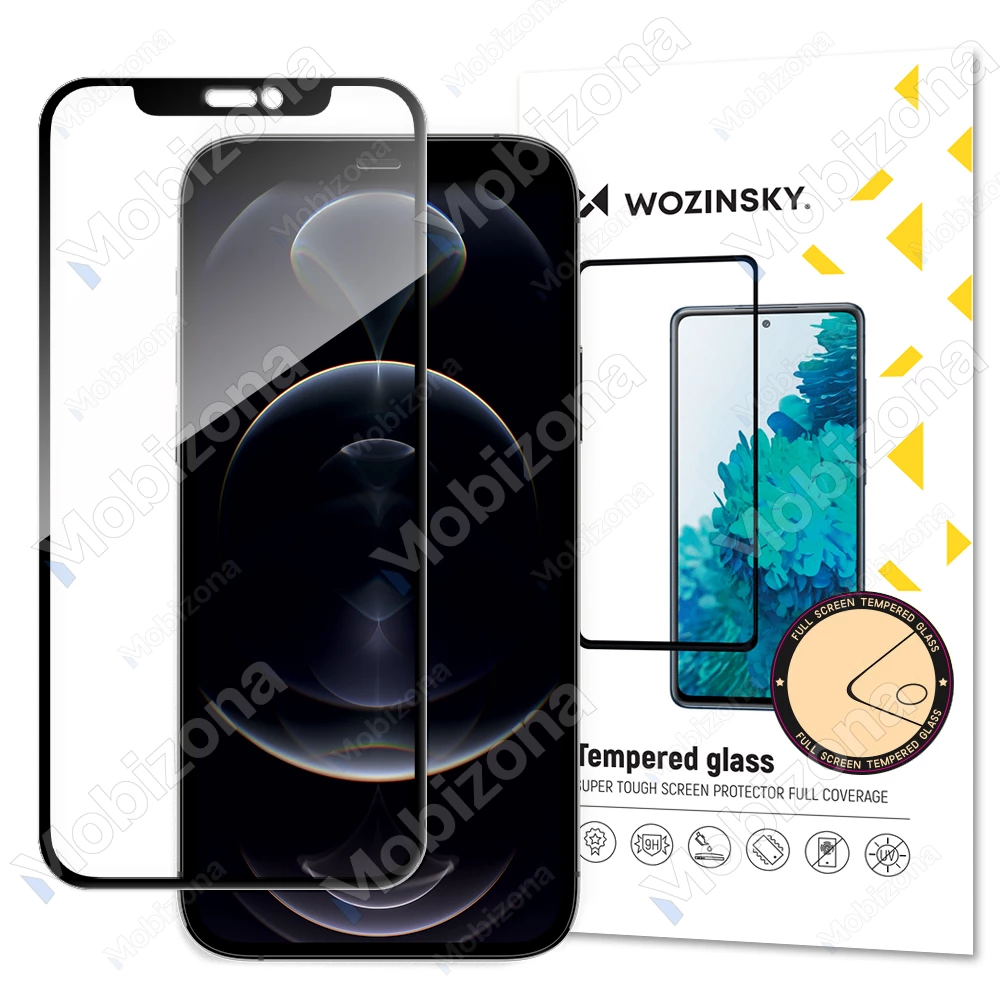 iPhone 13, iPhone 13 Pro, iPhone 14, iPhone 16e, iPhone 17e Tempered Glass Wozinsky Full Glue