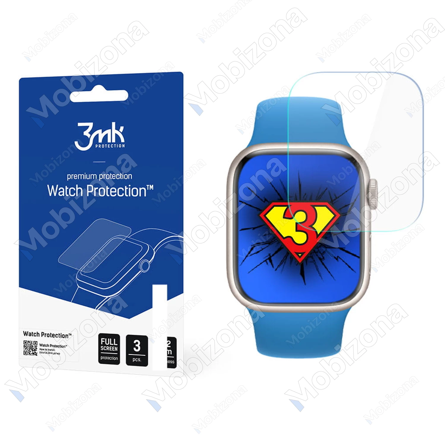 Apple Watch 7 41mm, Watch 8 41mm, Watch 9 41mm Hydrogel Screen Protector 3MK Watch Protection (3 pcs.)
