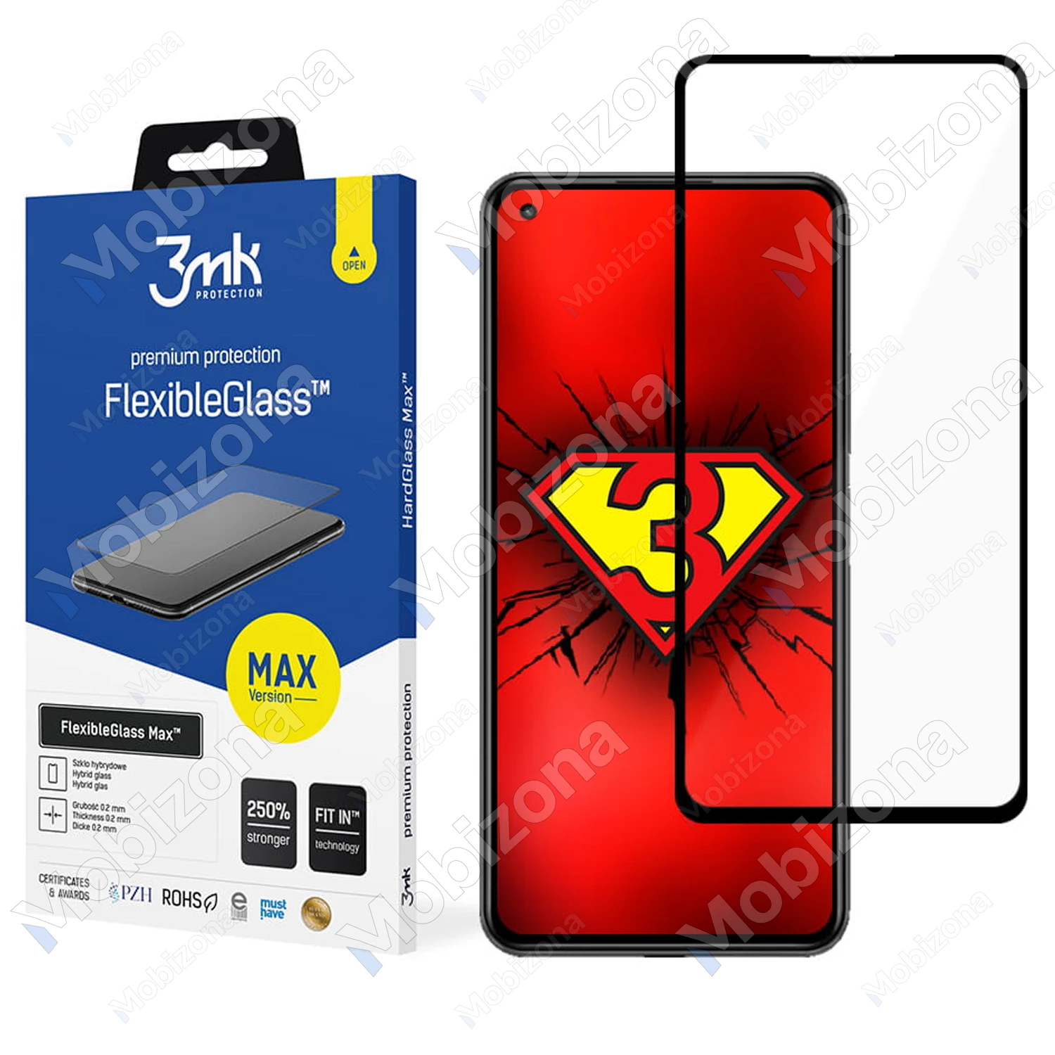 Xiaomi 11 Lite 5G NE, Mi 11 Lite 4G, Mi 11 Lite 5G apsauginis hibridinis stiklas 3MK FlexibleGlass Max