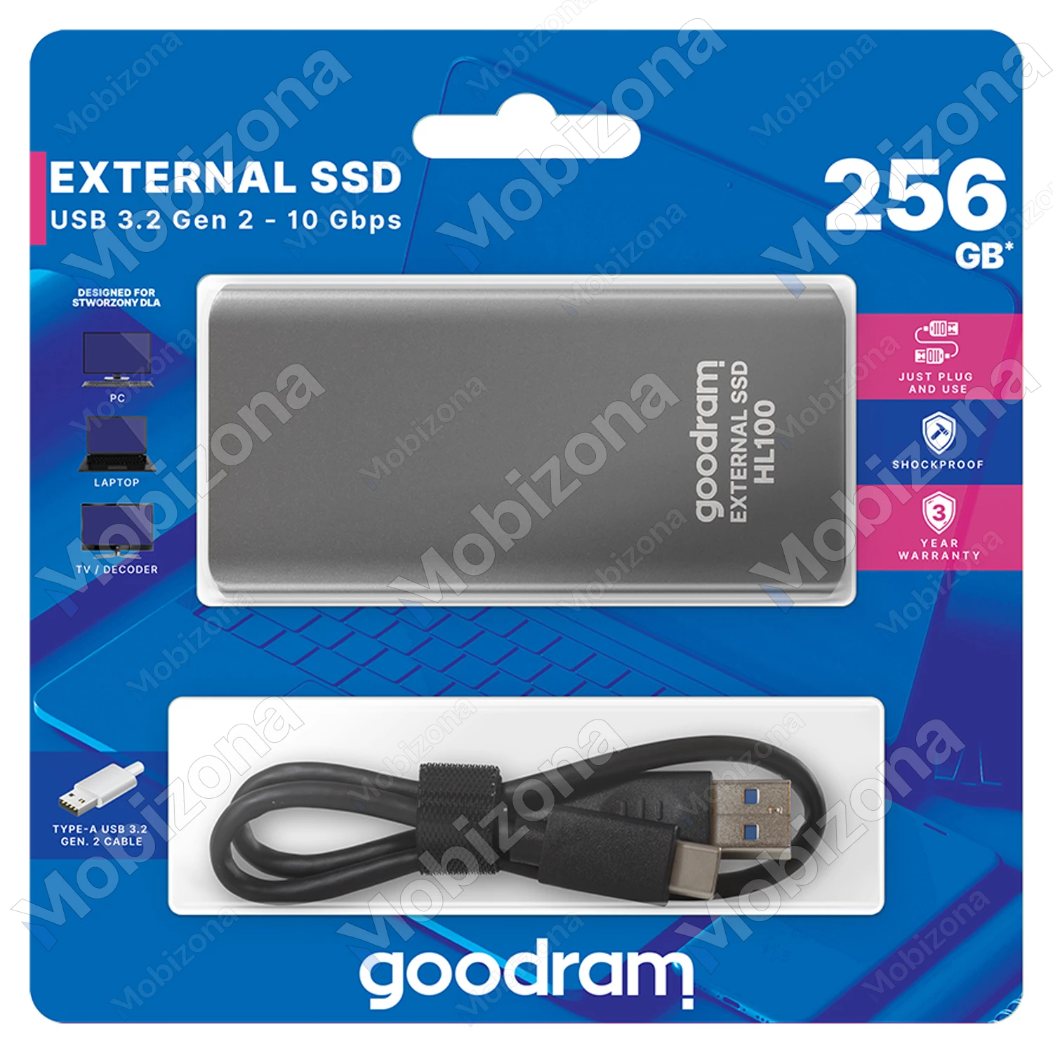 GOODRAM HL100 256GB Portable External SSD Drive