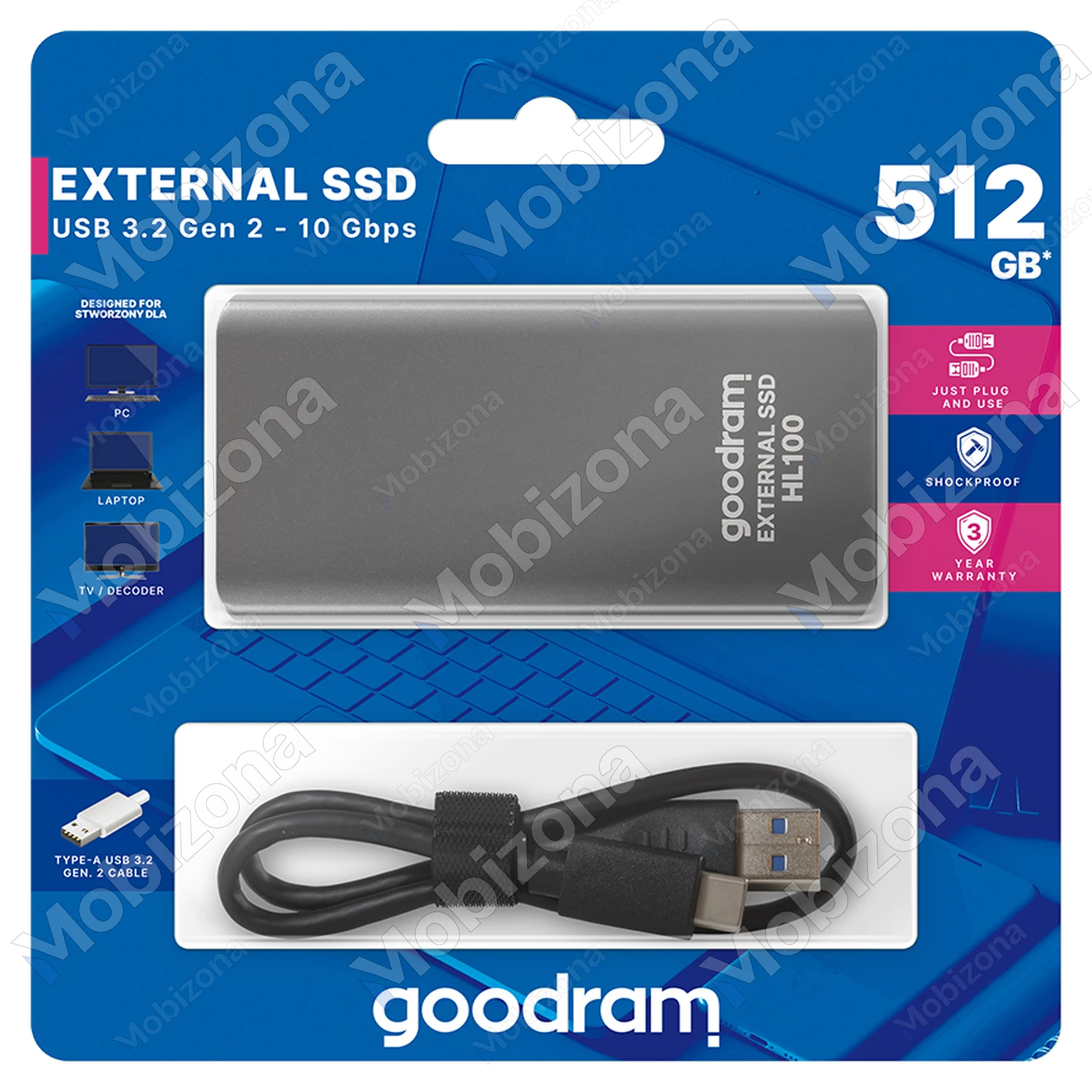GOODRAM HL100 512GB Portable External SSD Drive
