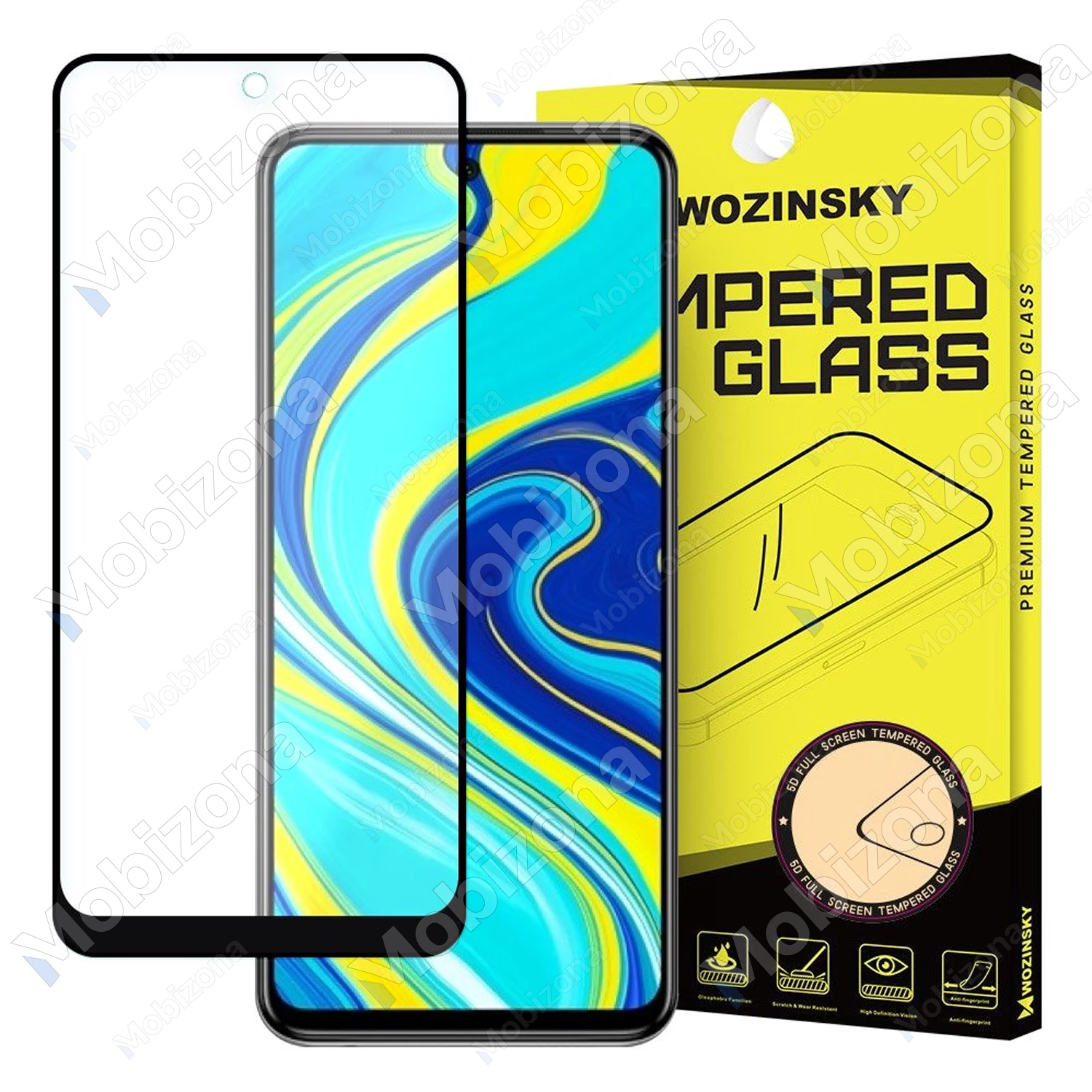 Xiaomi Redmi Note 9 Pro, Note 9 Pro Max, Note 9S apsauginis stiklas Wozinsky 5D Full Glue