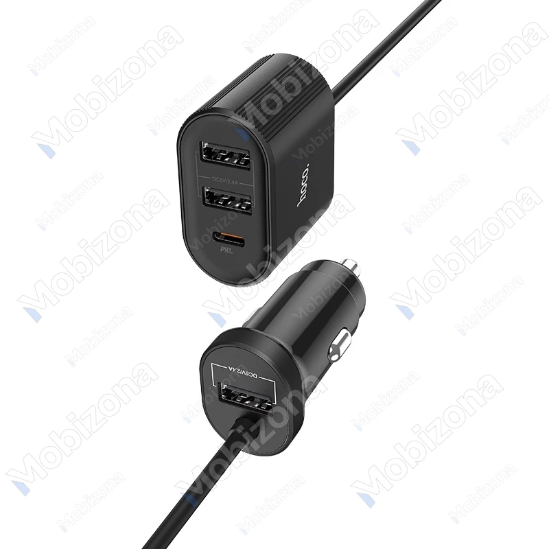 Car Charger 3x USB, Type-C PD, QC 3.0 Hoco Z35 Companheiro (3.0A, 18W)