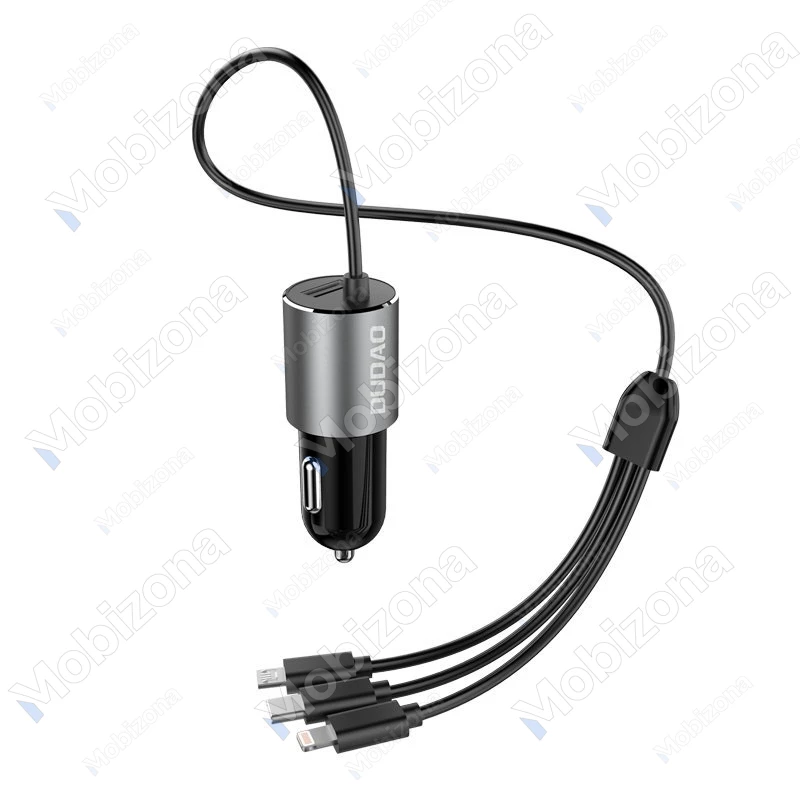 Car charger USB with Type-C, lightning and micro USB cable Dudao R5ProN (3.4A)