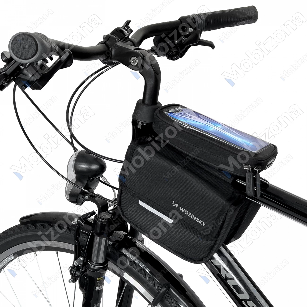 Phone holder for bicycle with 1.5L bag Wozinsky WBB26BK