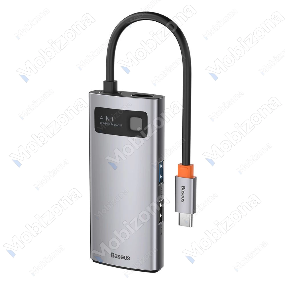 Type-C Multifunctional Hub Adapter to Type-C PD 100 W, Type-C, HDMI 4K 30 Hz, USB 3.2 Gen 1, USB 2.0 Baseus Metal Gleam 4in1 CAHUB-CY0G