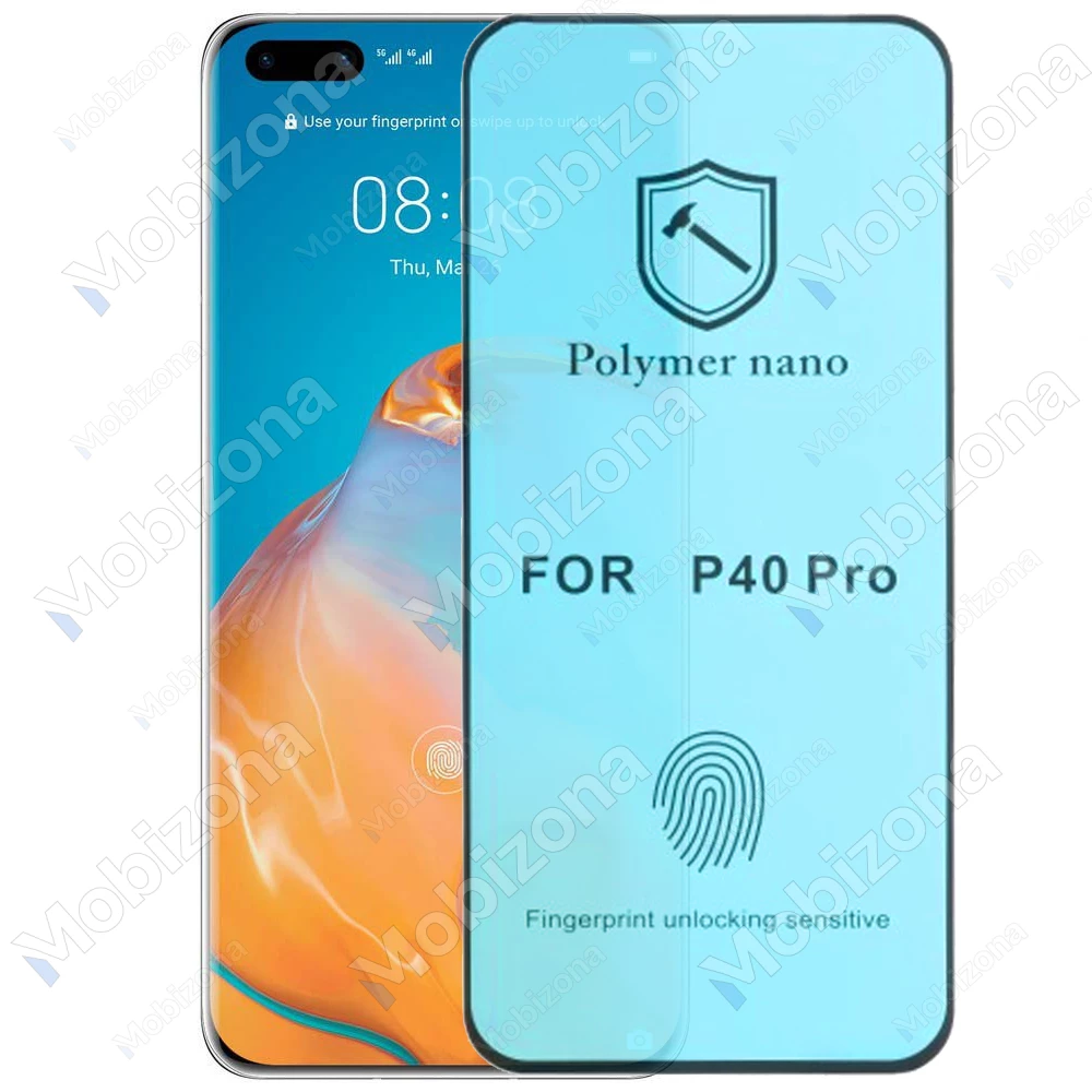Huawei P40 Pro apsauginis hibridinis stiklas Polymer Nano