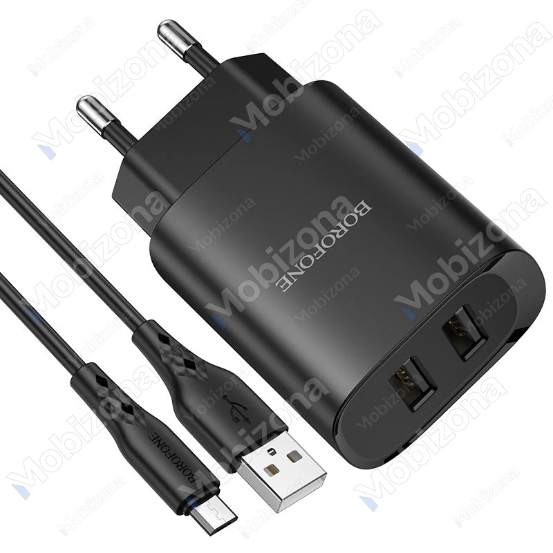 Įkroviklis 2x USB su micro USB laidu Borofone BN2 Super Fast (2.1A)
