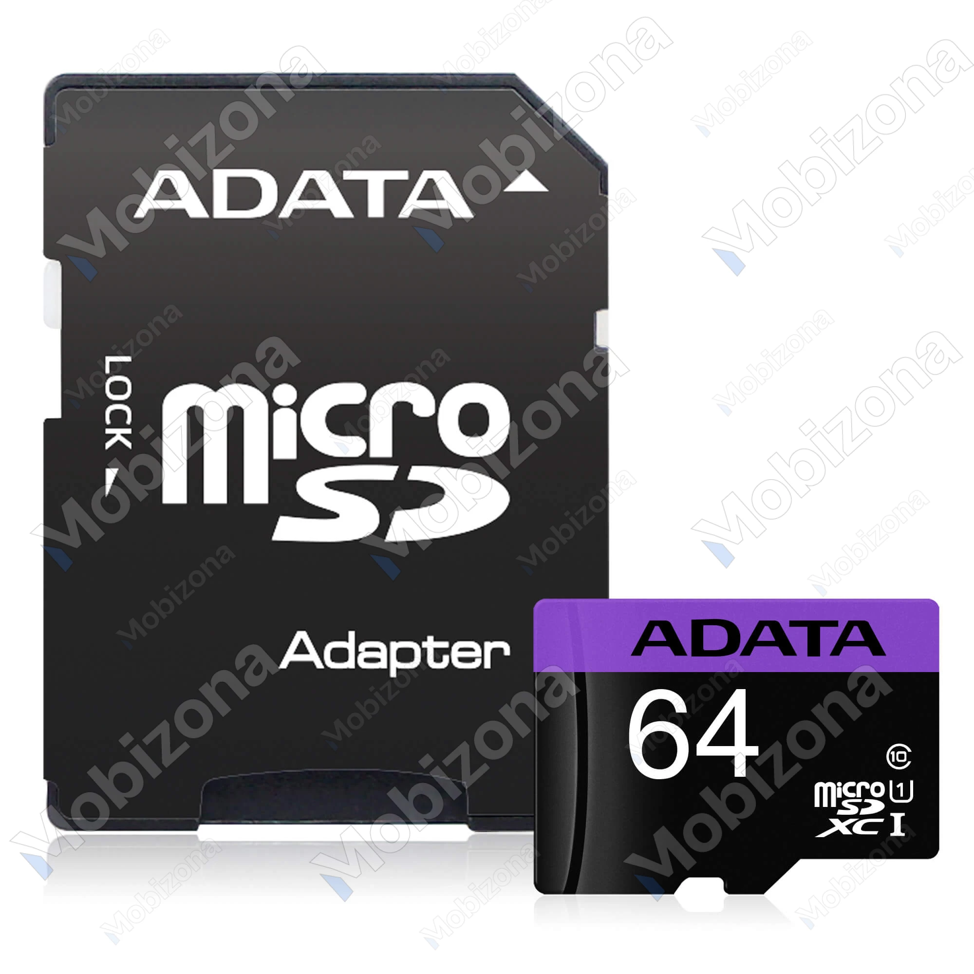 Atminties kortelė microSD 64GB su SD adapteriu ADATA Premier (80 Mb/s, U1, UHS-I, Class 10)