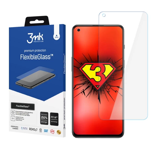 OnePlus Nord 2T apsauginis hibridinis stiklas 3MK FlexibleGlass OnePlus Nord 2T apsauginis hibridinis stiklas 3MK FlexibleGlass