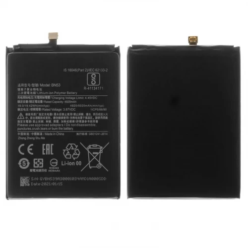 Xiaomi Redmi Note 9 Pro, Redmi Note 9 Pro Max, Redmi Note 10 Pro Battery (BN53) Xiaomi Redmi Note 9 Pro, Redmi Note 9 Pro Max, Redmi Note 10 Pro Battery (BN53)