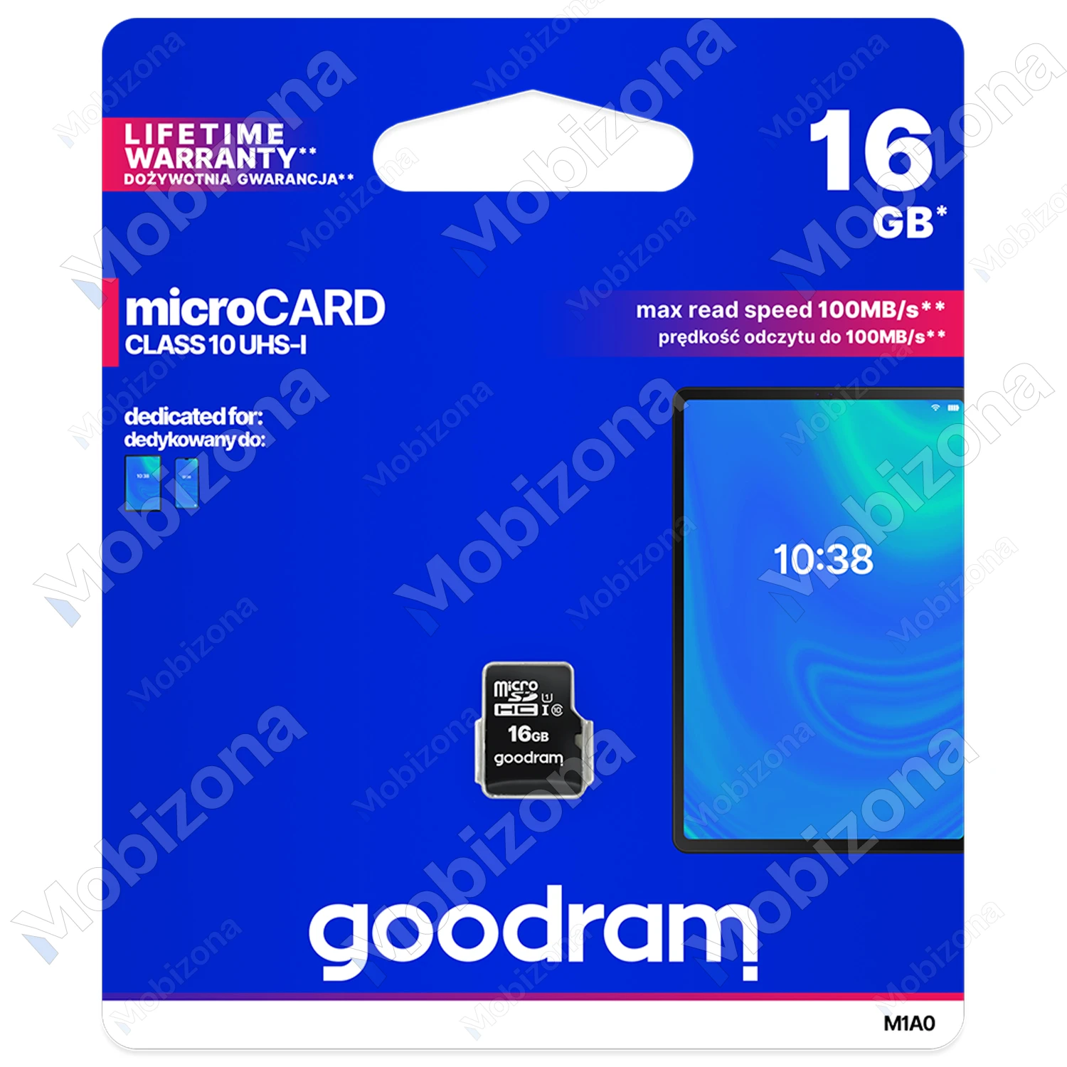 Memory Card microSD 16GB GOODRAM M1A0 (100 Mb/s, U1, UHS-I, Class 10)