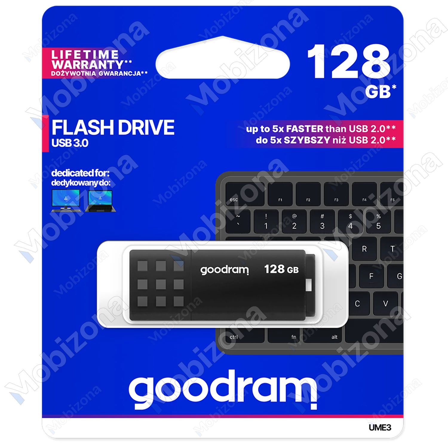 USB 3.0 raktas, atmintinė 128GB GOODRAM UME3