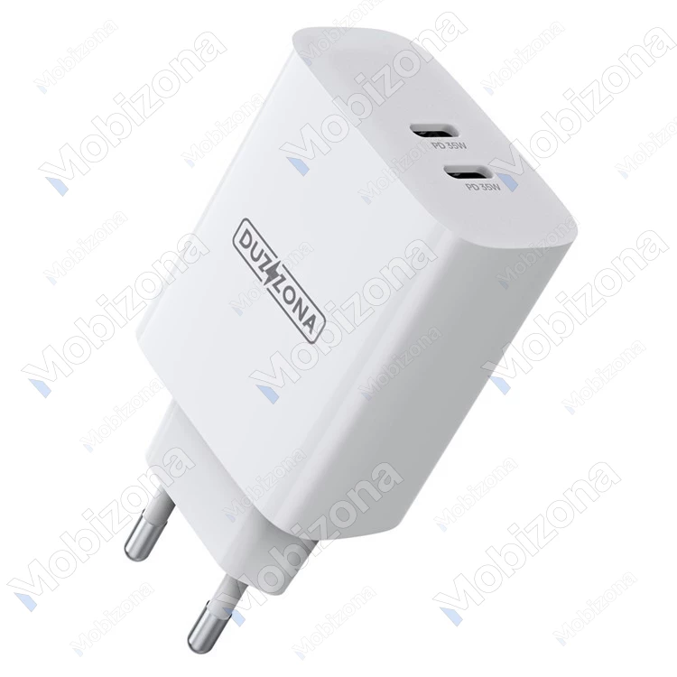 Travel Charger 2x Type-C PD, QC 3.0 Duzzona T4 (35W, 3.0A)