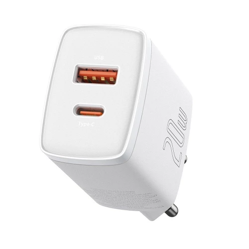 Įkroviklis Type-C, USB PD, QC 3.0 Baseus Compact Quick Charger U+C (3.0A, 20W)