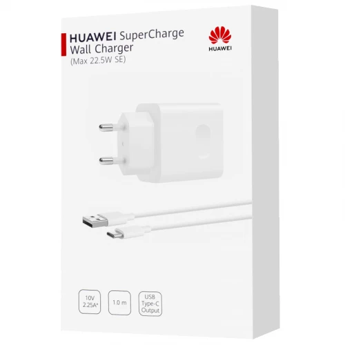 Travel Charger USB with Type-C Cable Huawei CP404B SuperCharge HW-100225E00 (2.25A, 22.5W)