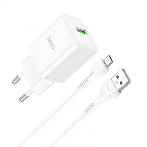Įkroviklis USB QC 3.0 su Apple Lightning laidu Hoco N26 Maxim (18W, 3.0A) Įkroviklis USB QC 3.0 su Apple Lightning laidu Hoco N26 Maxim (18W, 3.0A)