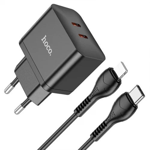 Įkroviklis 2x Type-C PD, QC 3.0 su Apple Lightning laidu Hoco N29 Triumph (35W, 3.0A) Įkroviklis 2x Type-C PD, QC 3.0 su Apple Lightning laidu Hoco N29 Triumph (35W, 3.0A)
