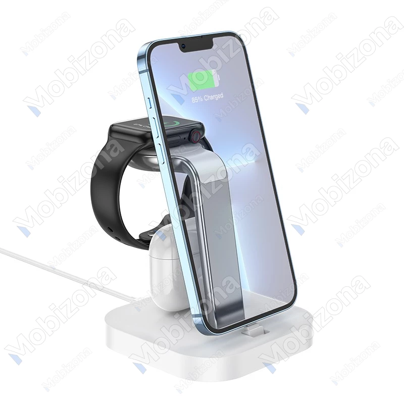 3in1 charger compatible with iPhone, iPad, AirPods, Apple Watch – Hoco CW43 Graceful