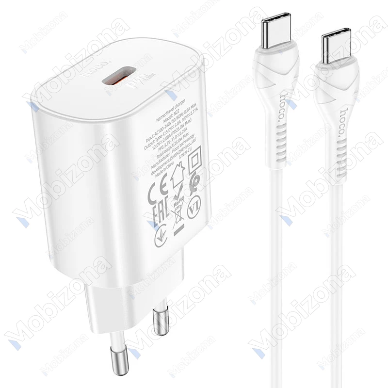 Travel Charger Type-C PD, QC 3.0 with Type-C Cable Hoco N22 Jetta (25W, 3.0A)