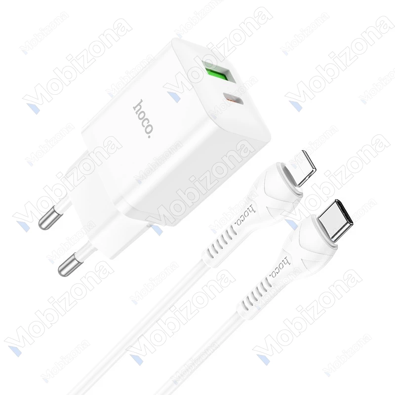 Įkroviklis Type-C, USB PD, QC 3.0 su lightning laidu Hoco N28 Founder (20W, 3.0A)