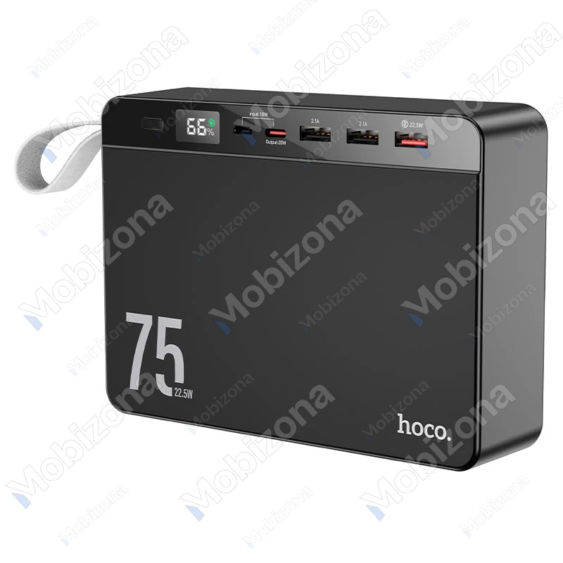 Išorinė baterija 3x USB, Type-C PD, QC 3.0 Hoco J94 Overlord (75000mAh, 22.5W, 3.0A)