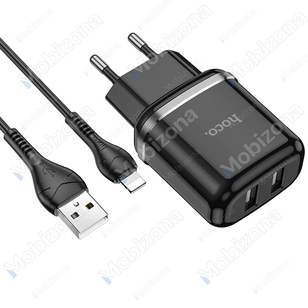 Įkroviklis 2x USB su lightning laidu Hoco N4 Aspiring (2.4A)