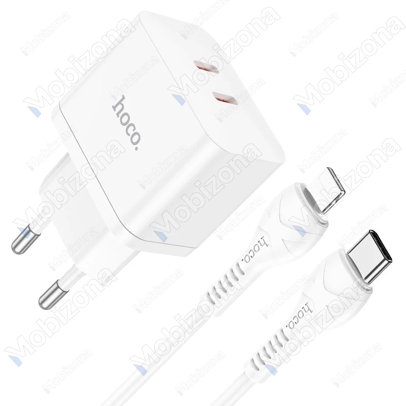 Įkroviklis 2x Type-C PD, QC 3.0 su Type-C – lightning laidu Hoco N29 Triumph (35W, 3.0A)