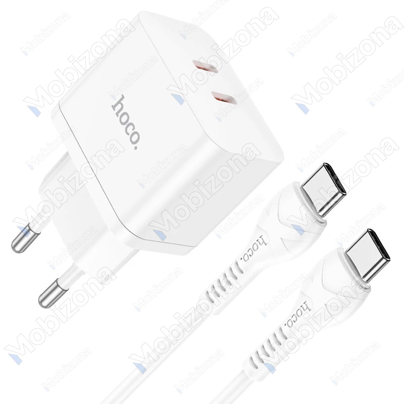 Įkroviklis 2x Type-C PD, QC 3.0 su Type-C laidu Hoco N29 Triumph (3.0A, 35W)