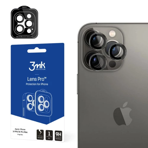 Apple iPhone 14 Pro, 14 Pro Max apsauginis stiklas kamerai 3MK Lens Protection Pro Apple iPhone 14 Pro, 14 Pro Max apsauginis stiklas kamerai 3MK Lens Protection Pro