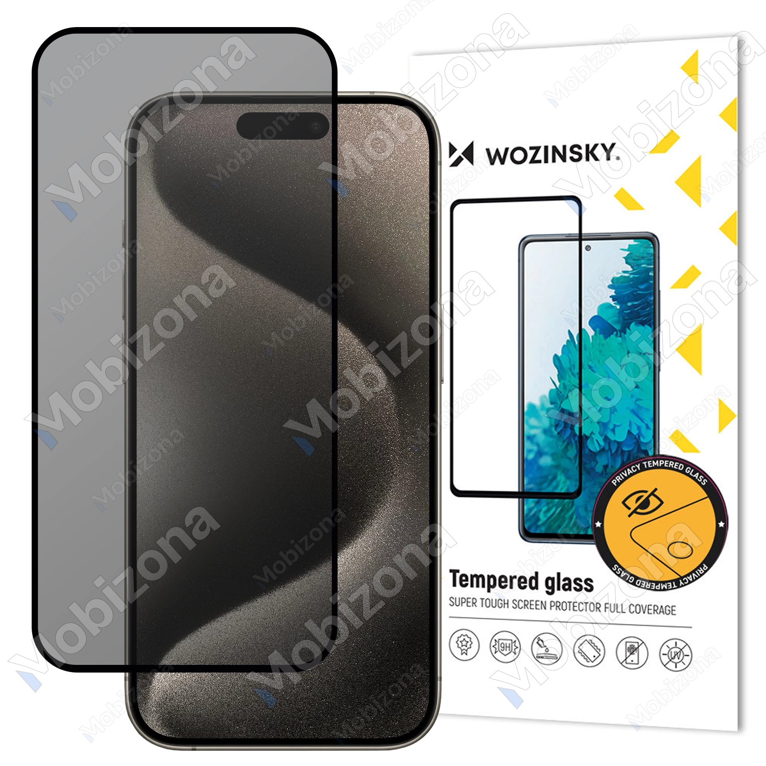 iPhone 15 Pro Tempered Glass Wozinsky Privacy