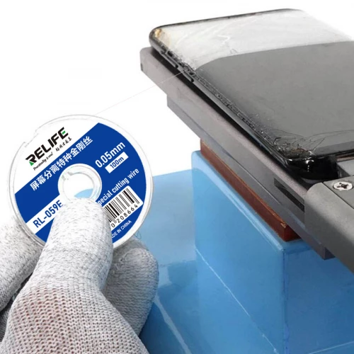 LCD/OLED Screen Separation Special Cutting Wire Relife RL-059E (0.05mm, 100m) LCD/OLED Screen Separation Special Cutting Wire Relife RL-059E (0.05mm, 100m)
