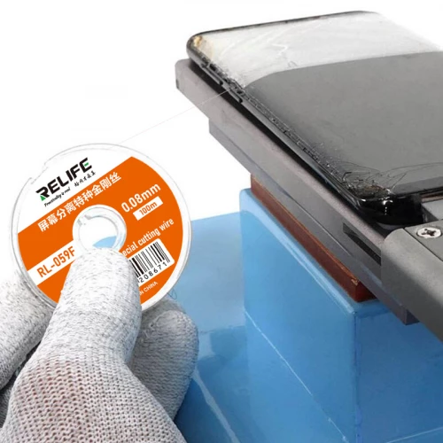 LCD/OLED Screen Separation Special Cutting Wire Relife RL-059F (0.08mm, 100m) LCD/OLED Screen Separation Special Cutting Wire Relife RL-059F (0.08mm, 100m)