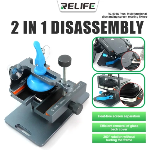 360° Rotating Universal Fixture for Screen Disassembly and Back Glass Cover Housing Removal and Phone Repair Relife RL-601S Plus 360° Rotating Universal Fixture for Screen Disassembly and Back Glass Cover Housing Removal and Phone Repair Relife RL-601S Plus