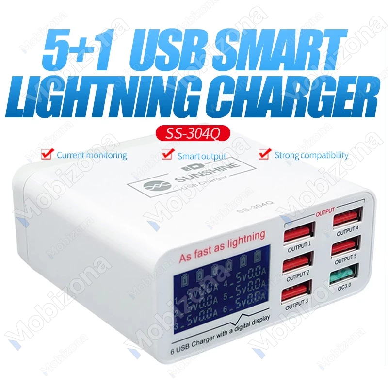 6x USB Voltage and Current Tester Sunshine SS-304Q
