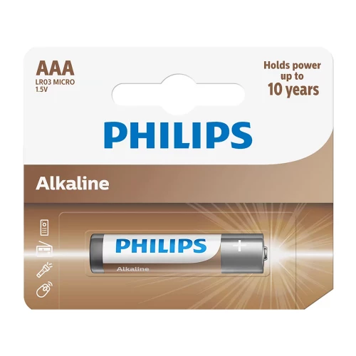 Philips Alkaline AAA Battery LR03AL10S/10, LR03 Philips Alkaline AAA Battery LR03AL10S/10, LR03