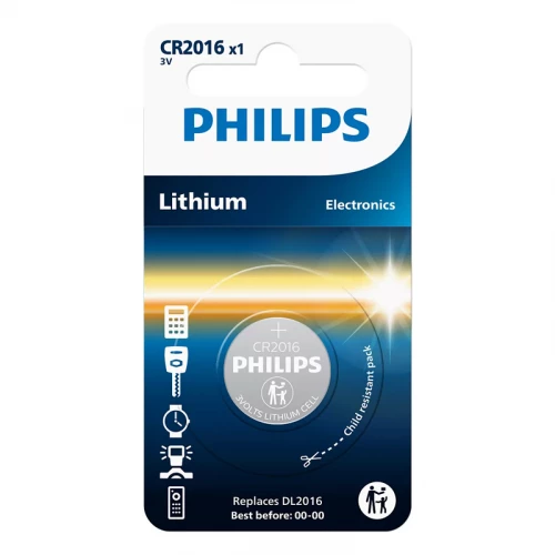 Philips CR2016 elementas, baterija CR2016/01B Philips CR2016 elementas, baterija CR2016/01B