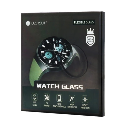 Apple Watch 7 45mm, Watch 8 45mm, Watch 9 45mm apsauginis hibridinis stiklas Bestsuit Flexible 5D Apple Watch 7 45mm, Watch 8 45mm, Watch 9 45mm apsauginis hibridinis stiklas Bestsuit Flexible 5D