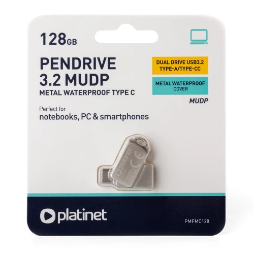 USB 3.2, Type-C raktas, atmintinė 128GB Platinet Metal UDP (PMFMC128) USB 3.2, Type-C raktas, atmintinė 128GB Platinet Metal UDP (PMFMC128)