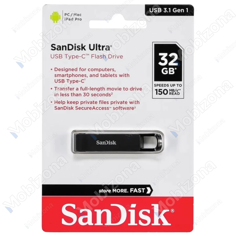 Type-C 3.1 raktas, atmintinė 32GB SanDisk Ultra