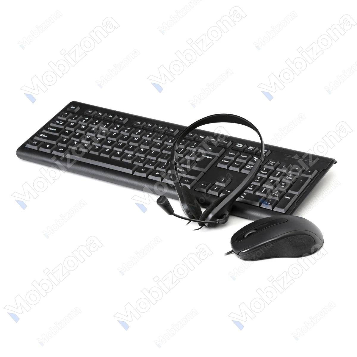 Keyboard with Mouse, Headphones and MousePad Fiesta 4in1 Set (F4IN1OS01)