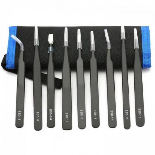 Anti-static ESD Tweezers Set UF-Tools (9 pcs.)