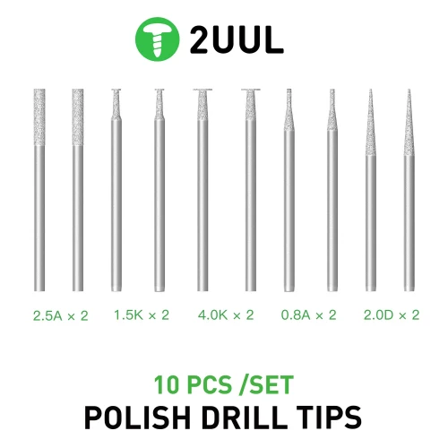 Mini šlifavimo galvutės 10vnt. frezai, rotaciniams įrankiams 2UUL Mini šlifavimo galvutės 10vnt. frezai, rotaciniams įrankiams 2UUL